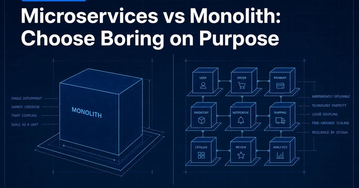 Microservices vs Monolith: Choose Boring on Purpose