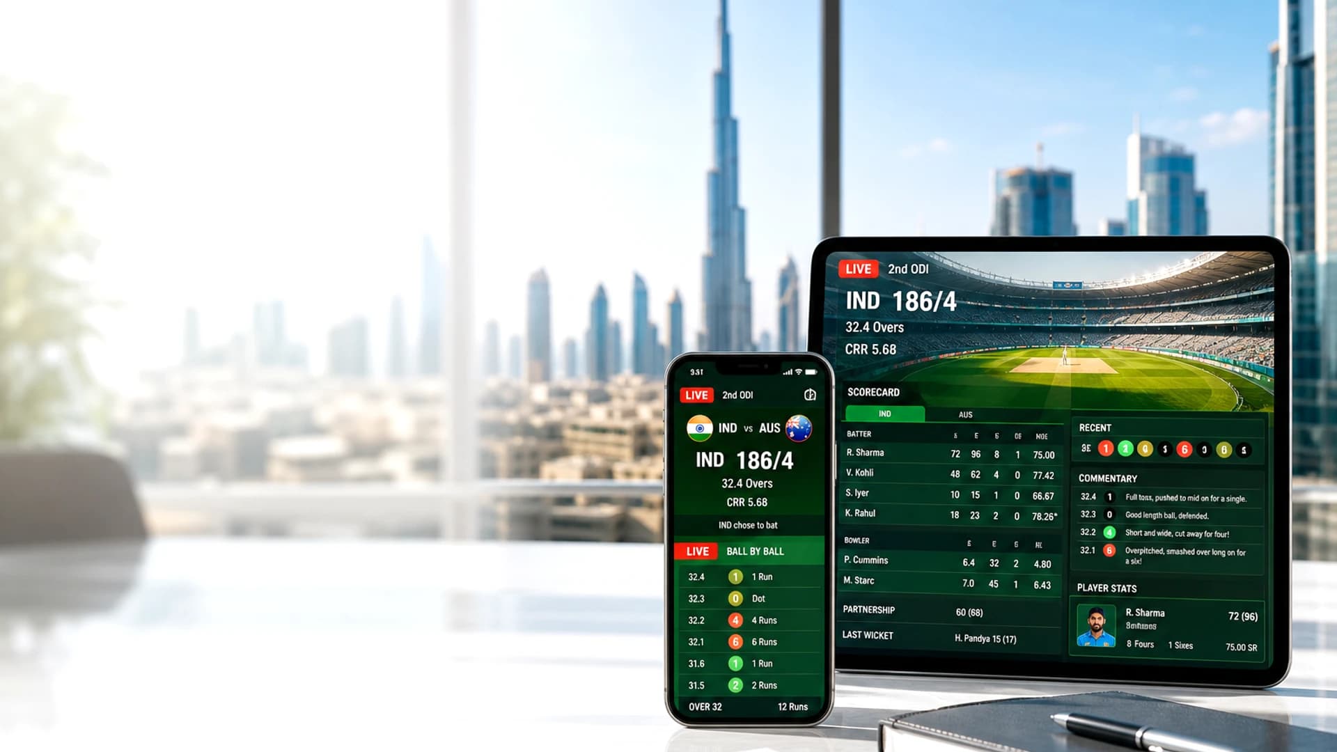 Live cricket score app development company in Dubai UAE building real time cricket scoring platforms with ball by ball updates