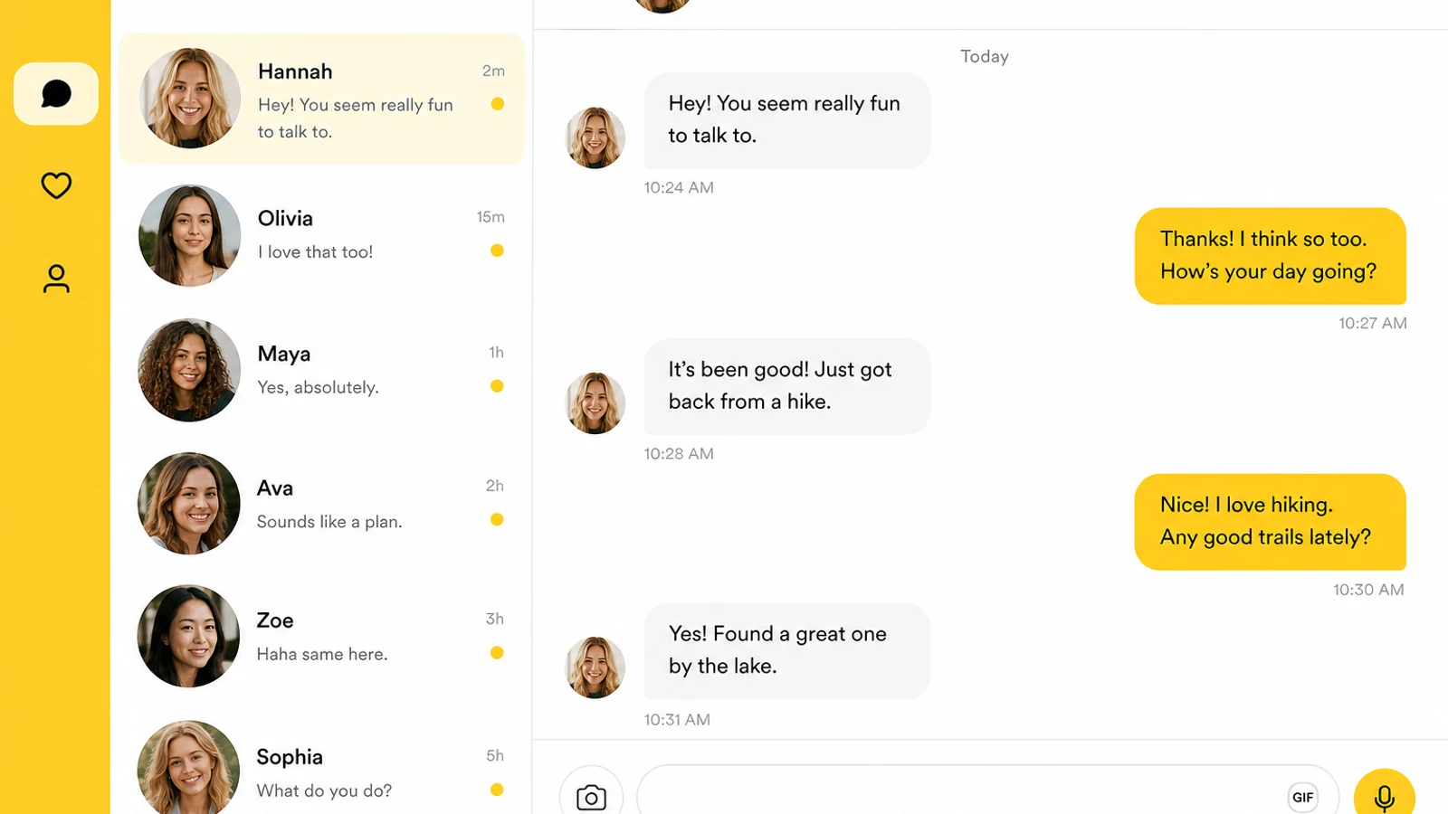 Bumble inspired swipe dating app preview