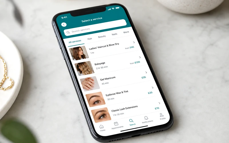 Fresha inspired salon app preview