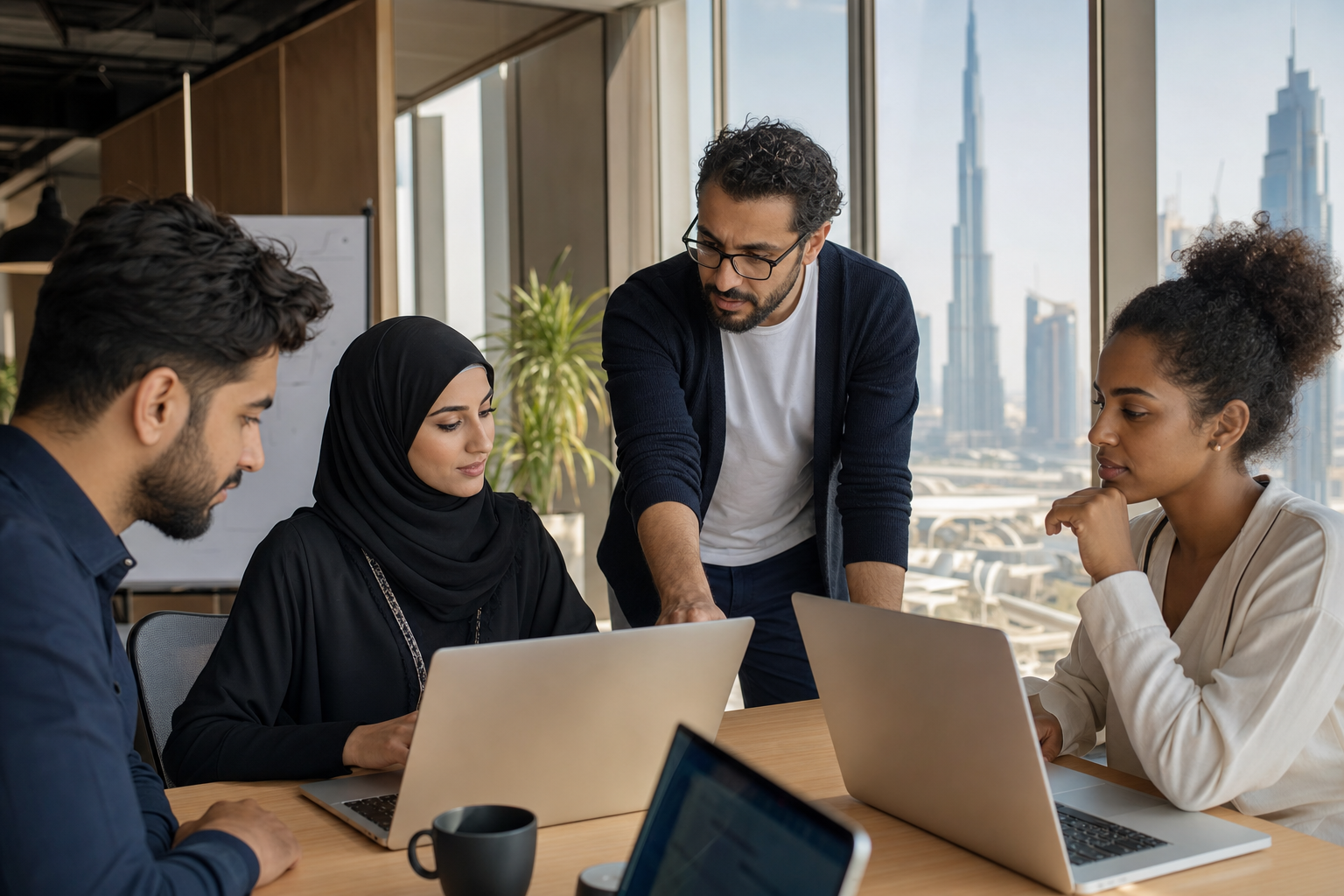 Engineering team collaborating in Techanic Infotech Dubai studio